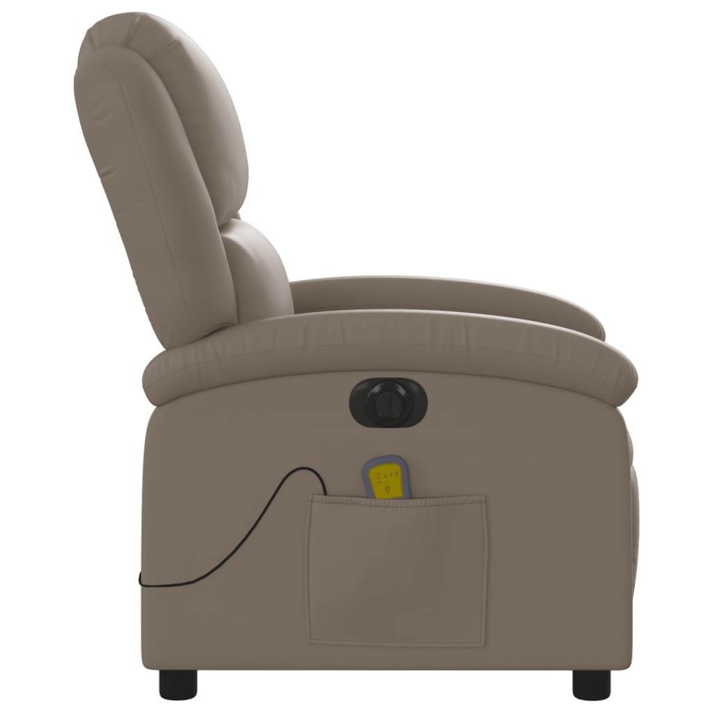 Massagestoel Verstelbaar Elektrisch Kunstleer Kleurig Cappuccino