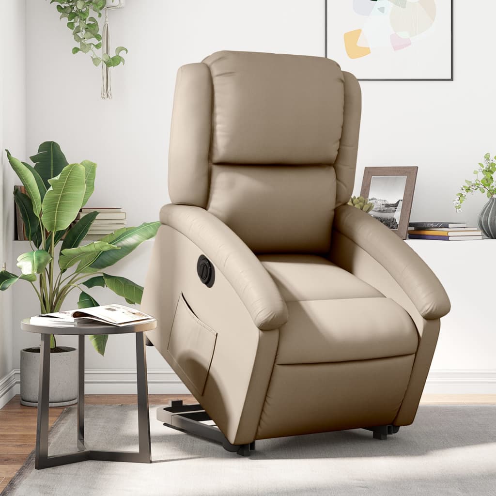 Sta-Op-Massagestoel Elektrisch Kunstleer Kleurig Cappuccino