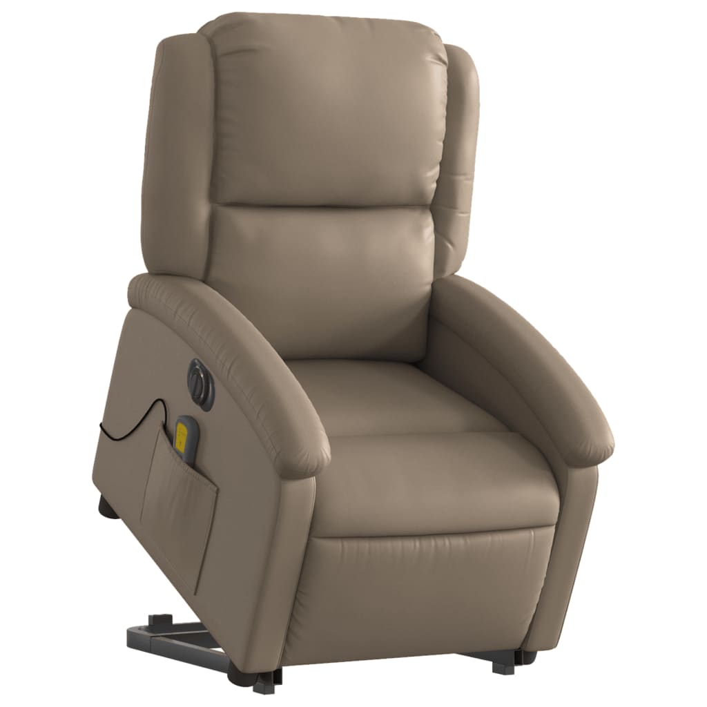 Sta-Op-Massagestoel Elektrisch Kunstleer Kleurig Cappuccino