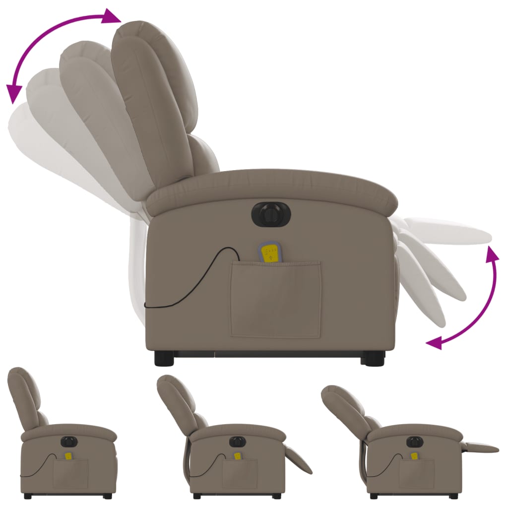 Sta-Op-Massagestoel Elektrisch Kunstleer Kleurig Cappuccino