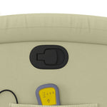 Sta-Op-Massagestoel Verstelbaar Echt Leer Kleurig Crème