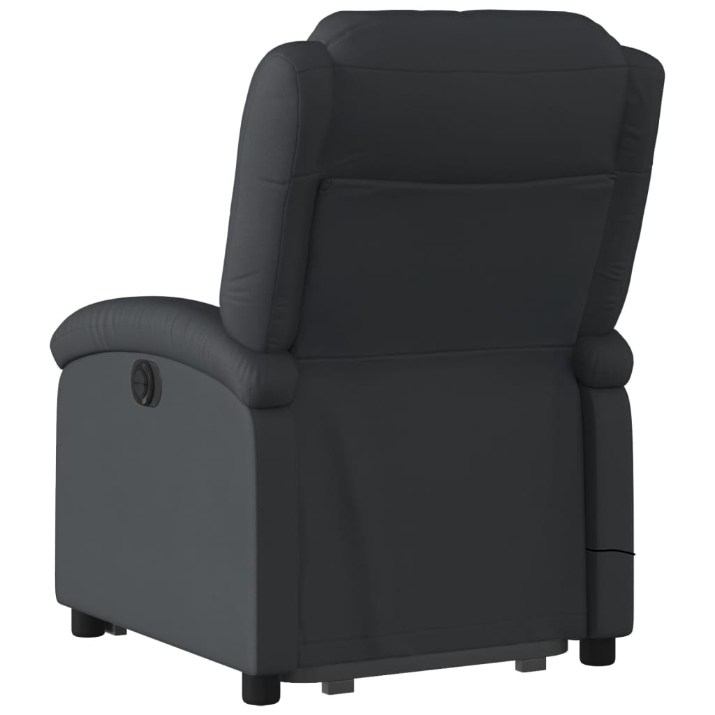 Sta-Op-Massagestoel Elektrisch Echt Leer Zwart