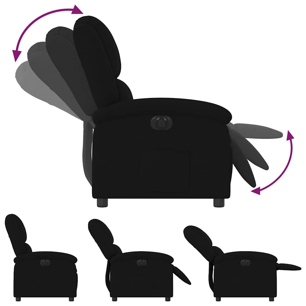 Fauteuil Verstelbaar Elektrisch Stof Zwart