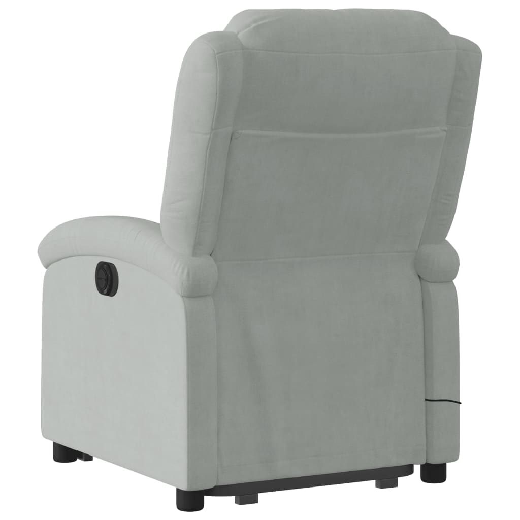 Sta-Op-Massagestoel Fluweel Lichtgrijs