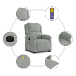 Sta-Op-Massagestoel Fluweel Lichtgrijs