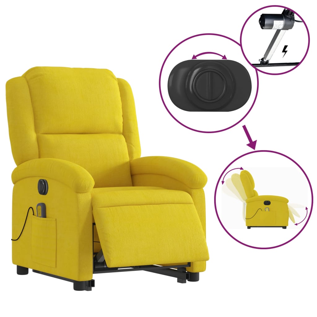 Sta-Op-Massagestoel Fluweel Geel
