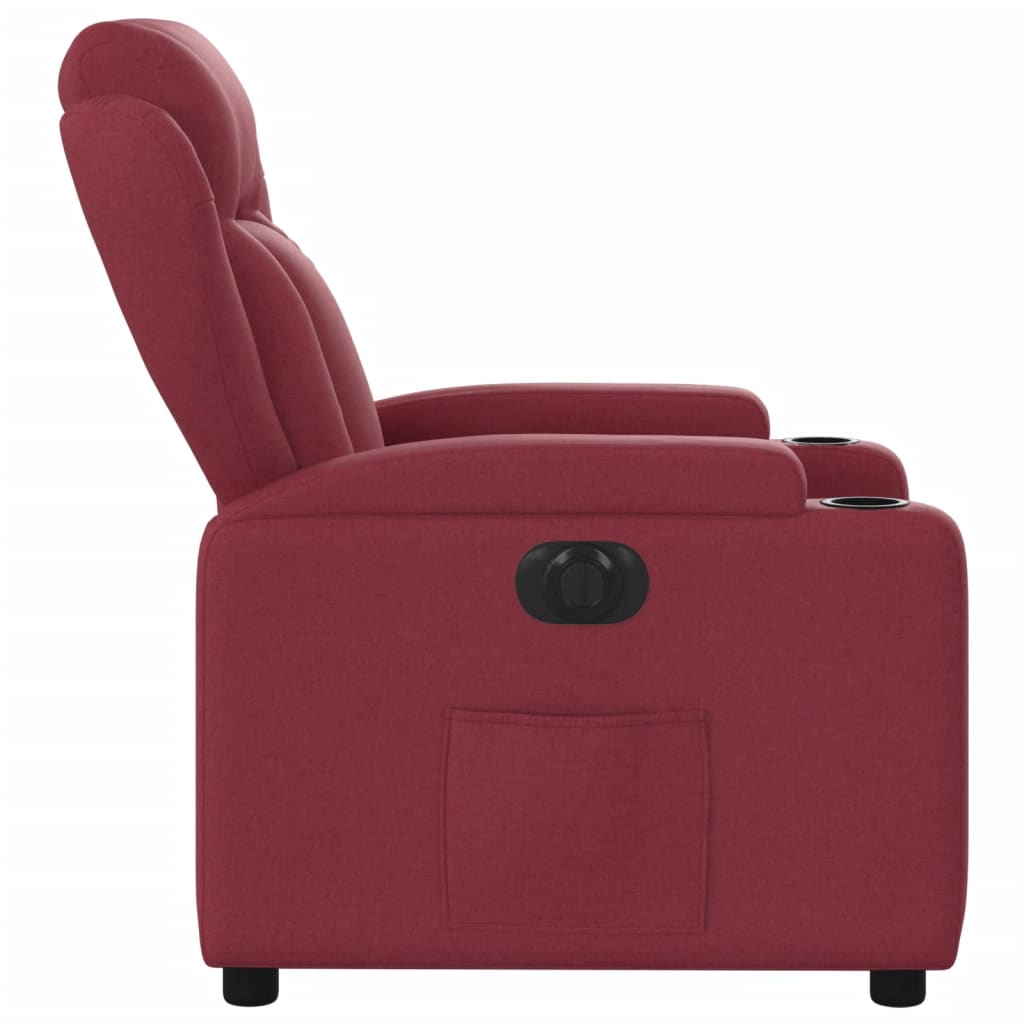 Fauteuil Verstelbaar Elektrisch Stof Wijnrood