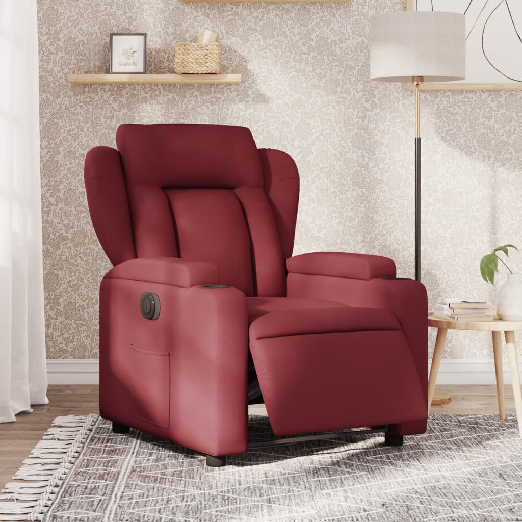 Fauteuil Verstelbaar Elektrisch Stof Wijnrood