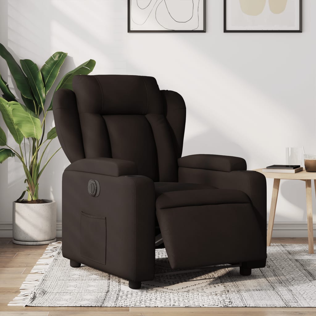 Fauteuil Verstelbaar Elektrisch Stof Donkerbruin
