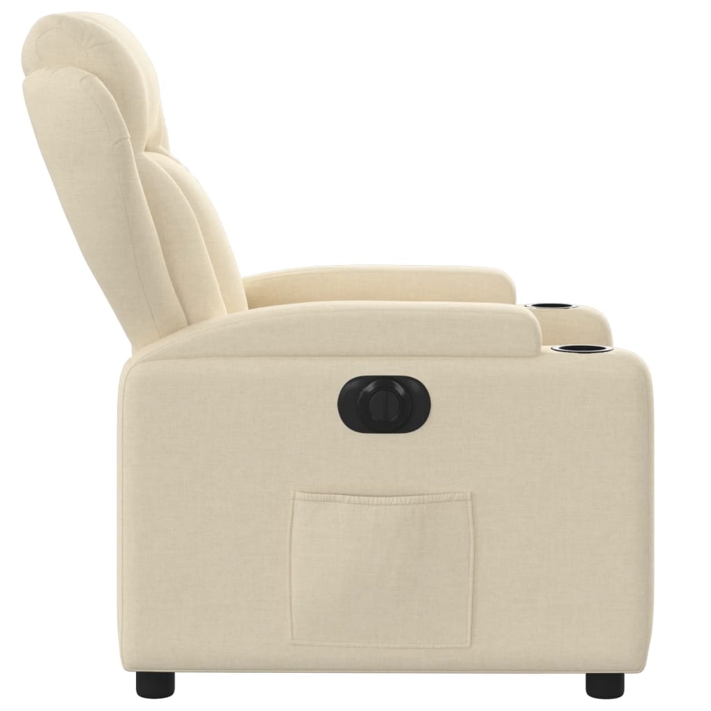 Fauteuil Verstelbaar Elektrisch Stof Kleurig Crème