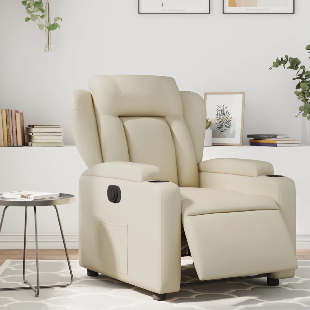 Fauteuil Kunstleer Kleurig Crème
