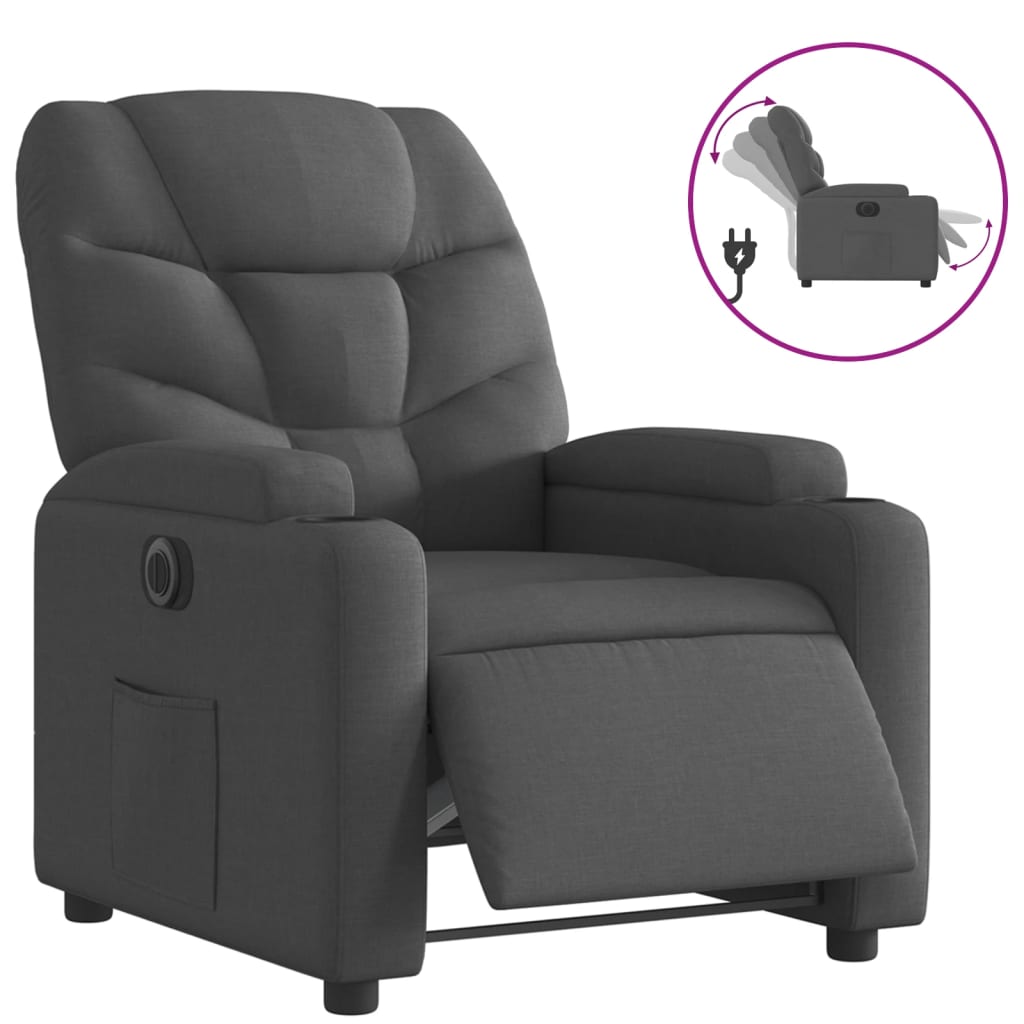 Fauteuil Verstelbaar Elektrisch Stof Zwart