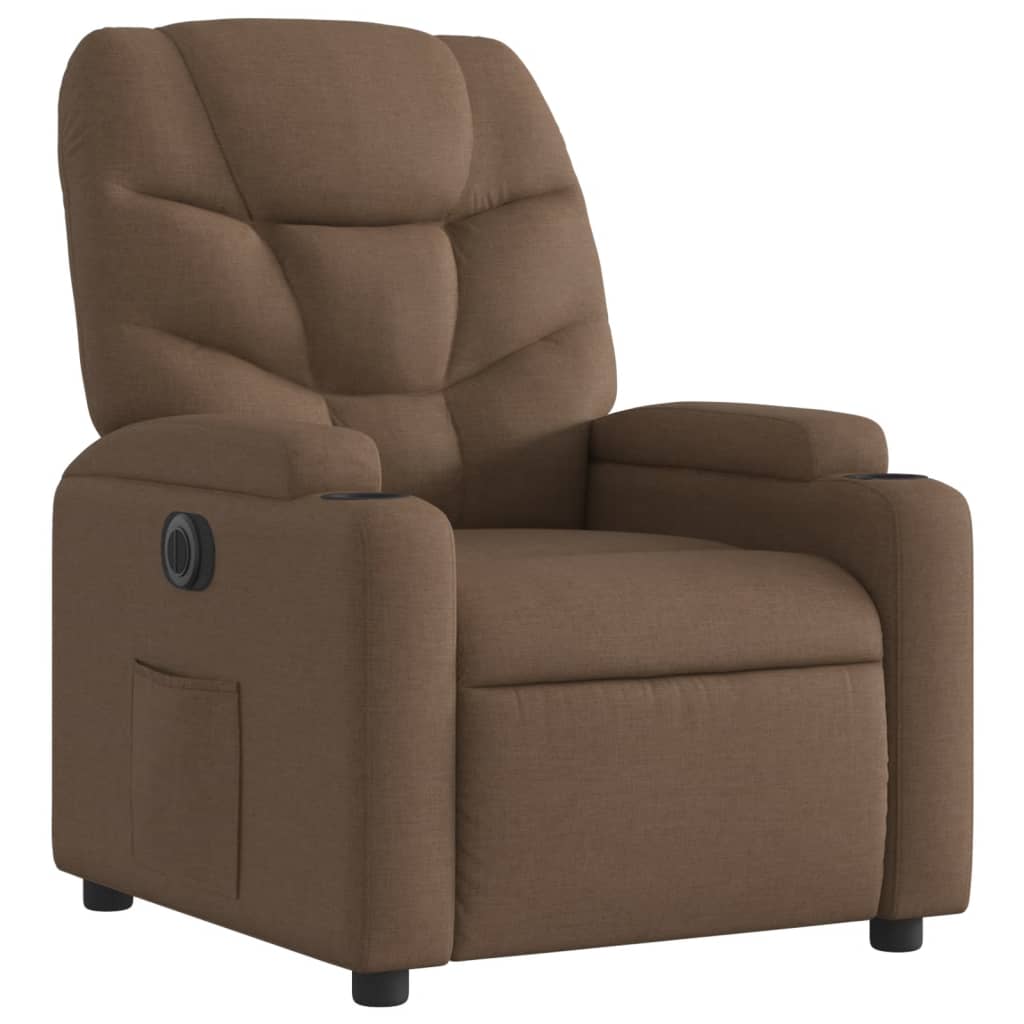 Fauteuil Verstelbaar Elektrisch Stof Bruin