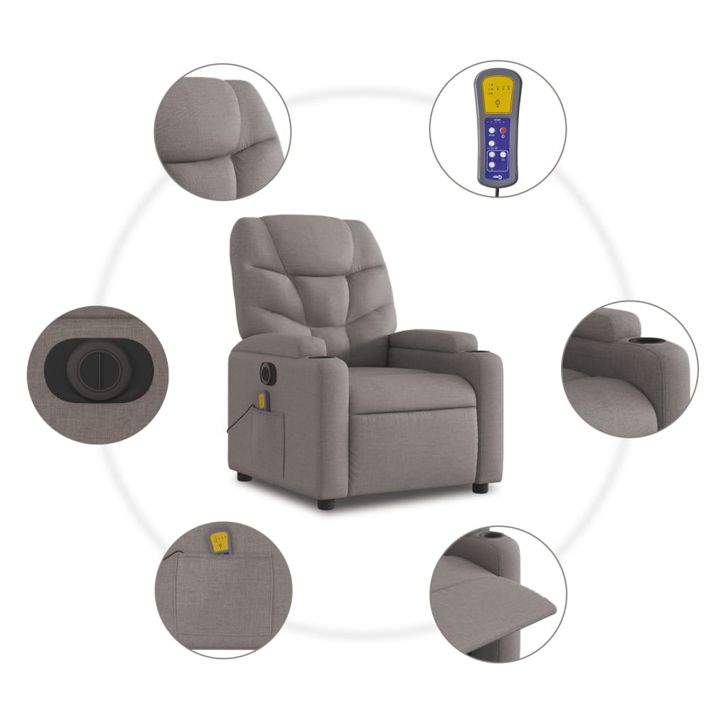 Massagestoel Stof Taupe