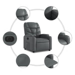 Fauteuil Verstelbaar Elektrisch Kunstleer Grijs