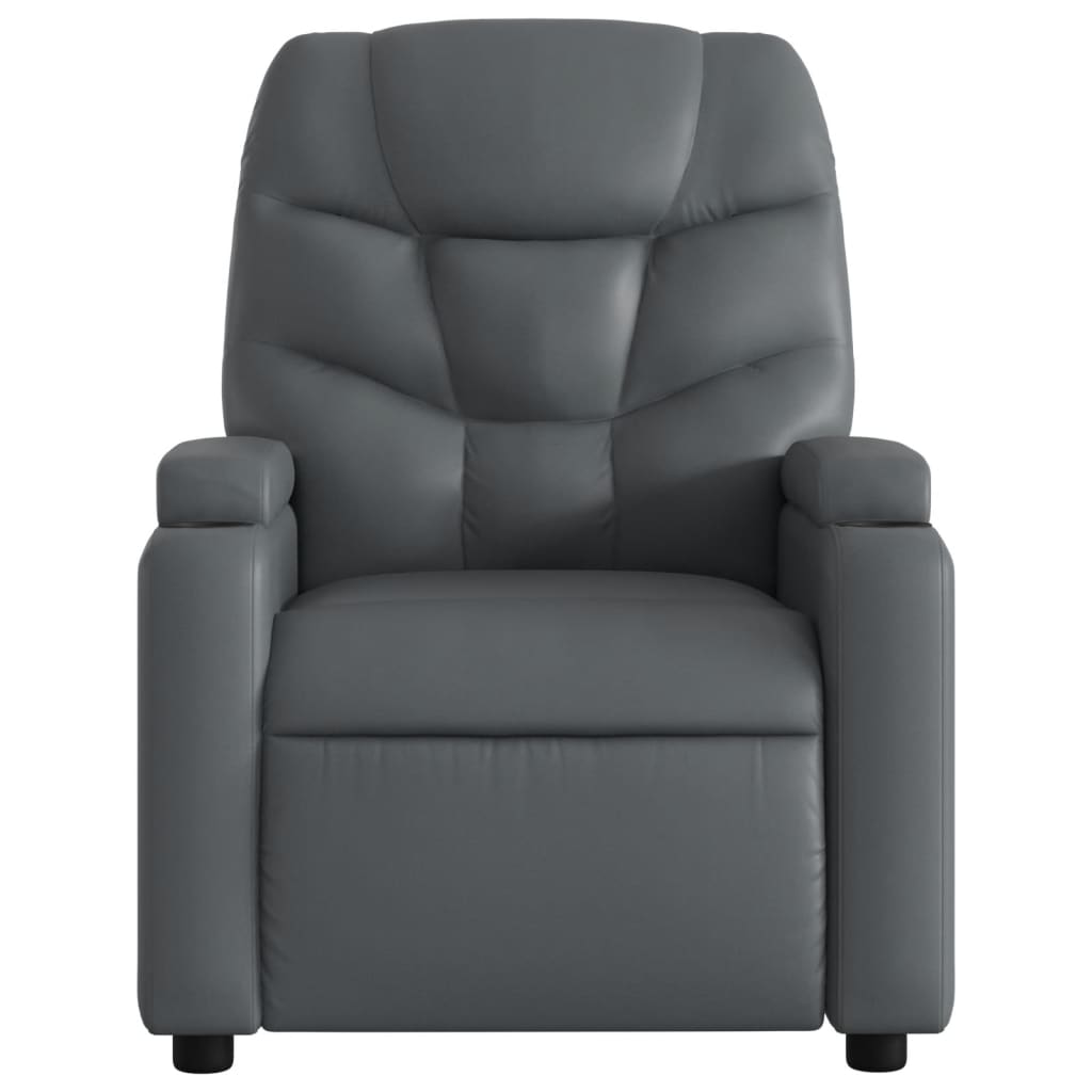 Fauteuil Verstelbaar Elektrisch Kunstleer Grijs