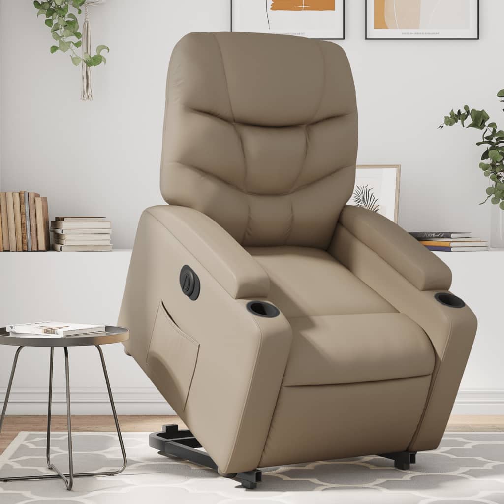 Sta-Op-Massagestoel Elektrisch Kunstleer Kleurig Cappuccino