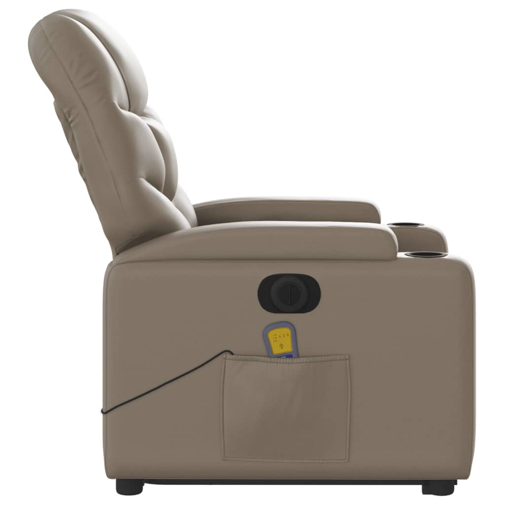 Sta-Op-Massagestoel Elektrisch Kunstleer Kleurig Cappuccino