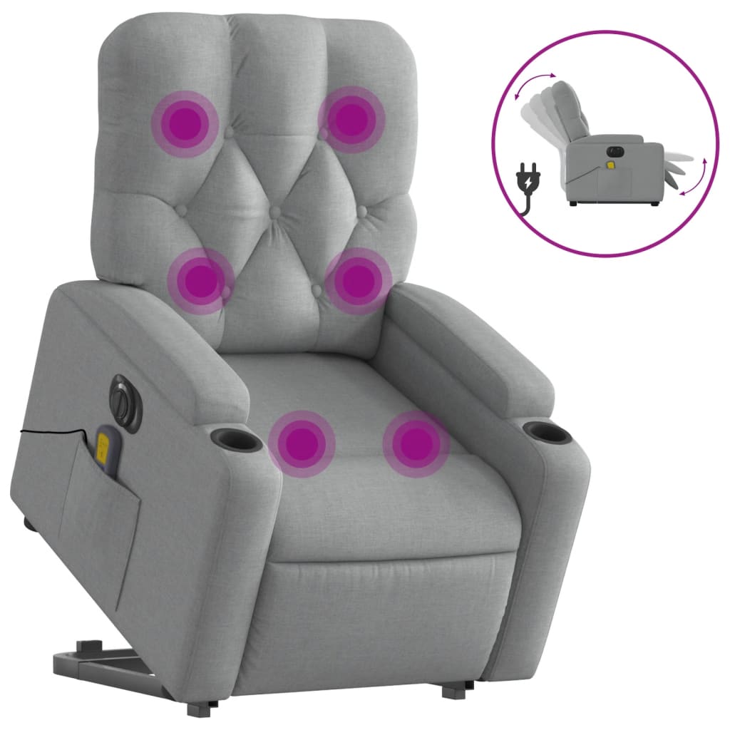 Sta-Op-Massagestoel Stof Lichtgrijs
