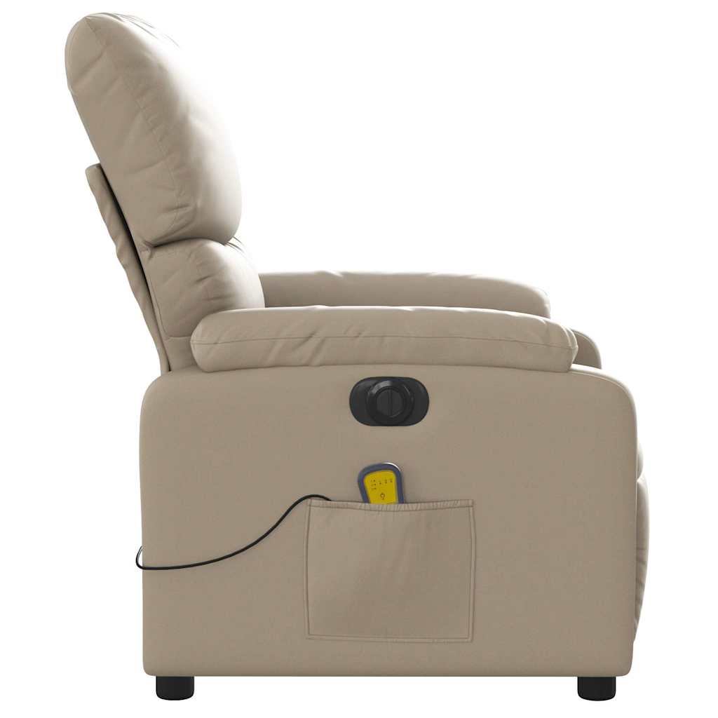 Massagestoel Verstelbaar Elektrisch Kunstleer Kleurig Cappuccino
