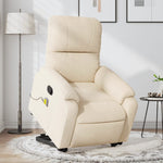Sta-Op-Massagestoel Verstelbaar Microvezelstof Beige