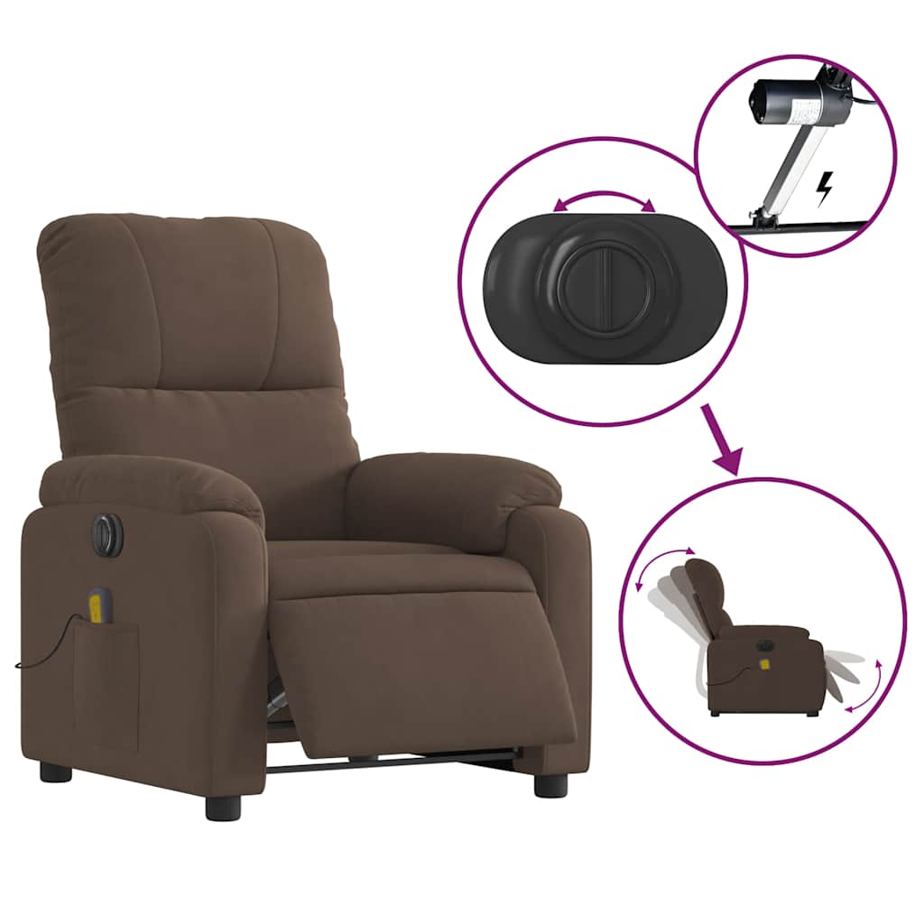Sta-Op-Massagestoel Microvezelstof Bruin