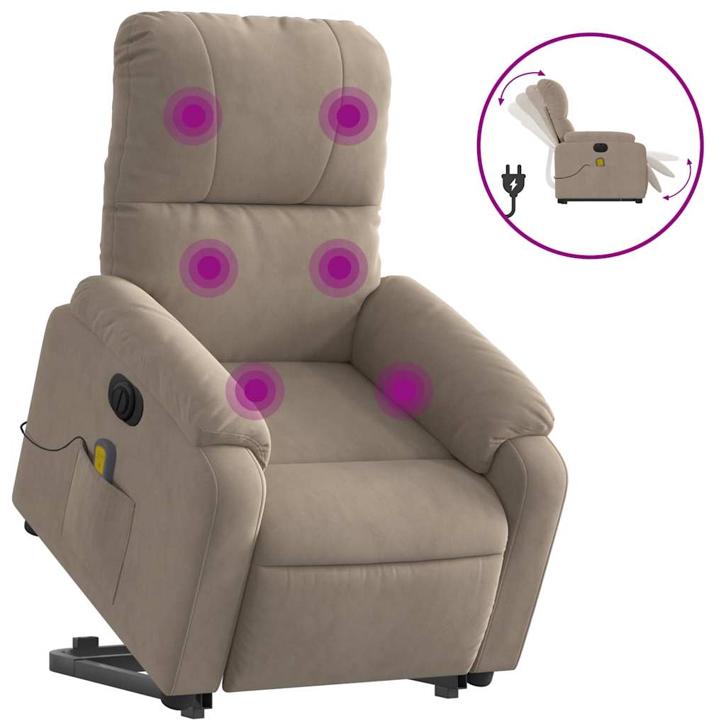 Sta-Op-Massagestoel Microvezelstof Taupe