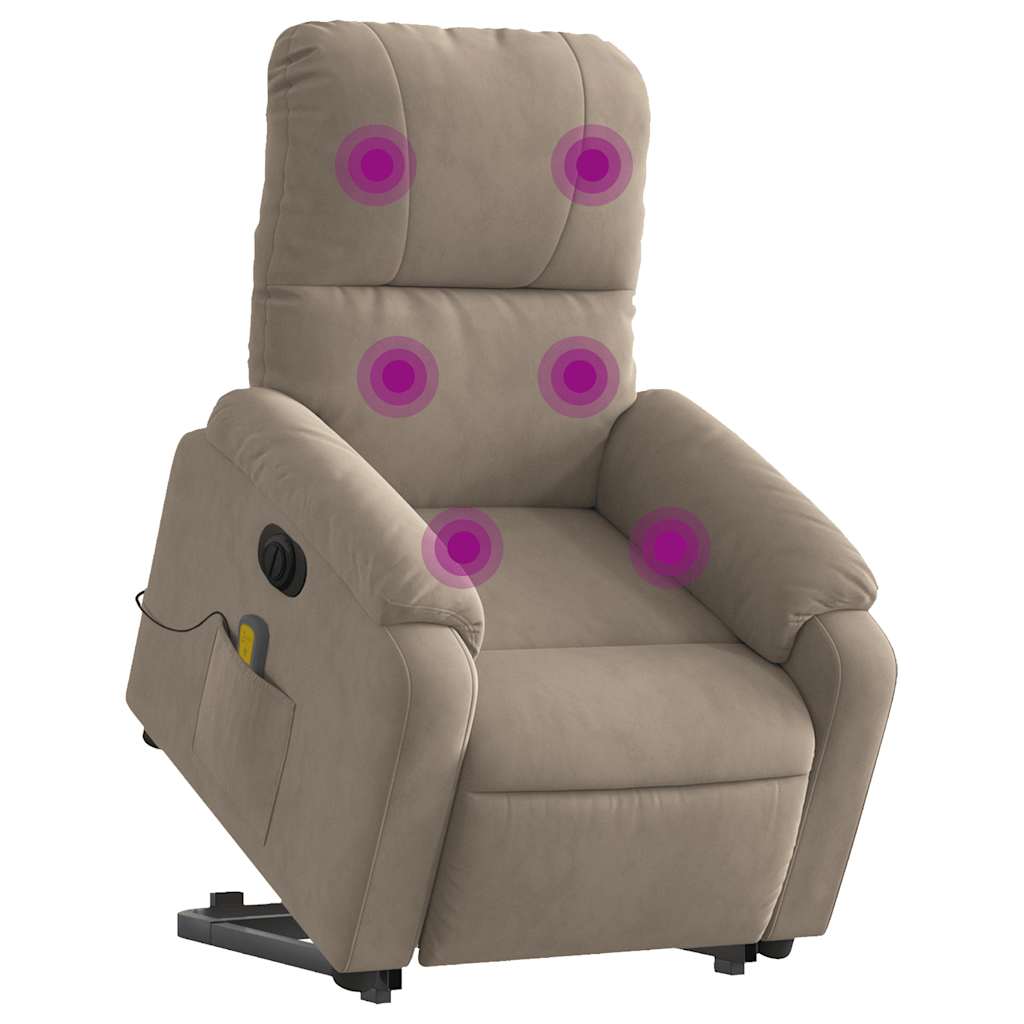 Sta-Op-Massagestoel Microvezelstof Taupe