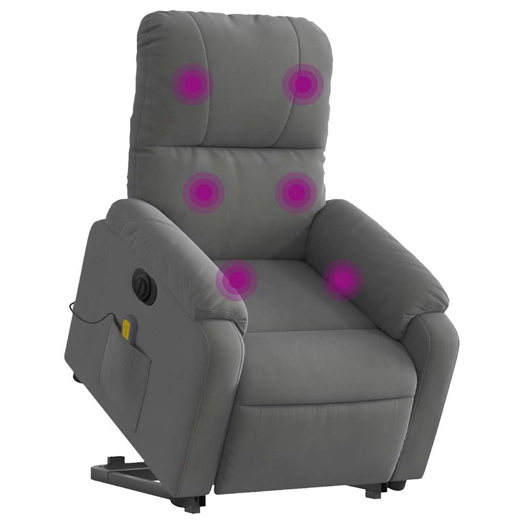 Sta-Op-Massagestoel Elektrisch Microvezelstof Donkergrijs