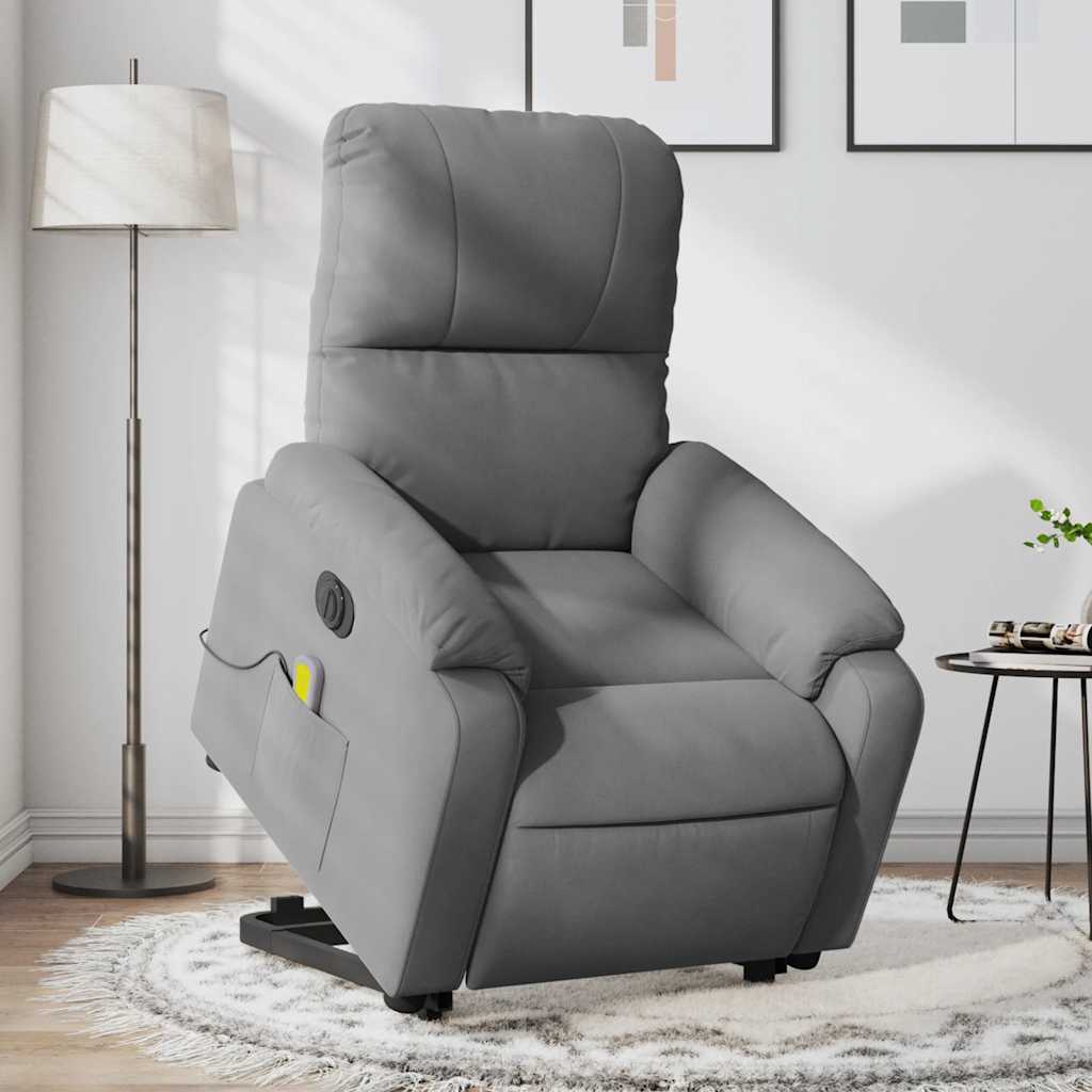 Sta-Op-Massagestoel Elektrisch Microvezelstof Donkergrijs