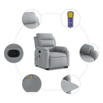 Sta-Op-Massagestoel Verstelbaar Stof Lichtgrijs