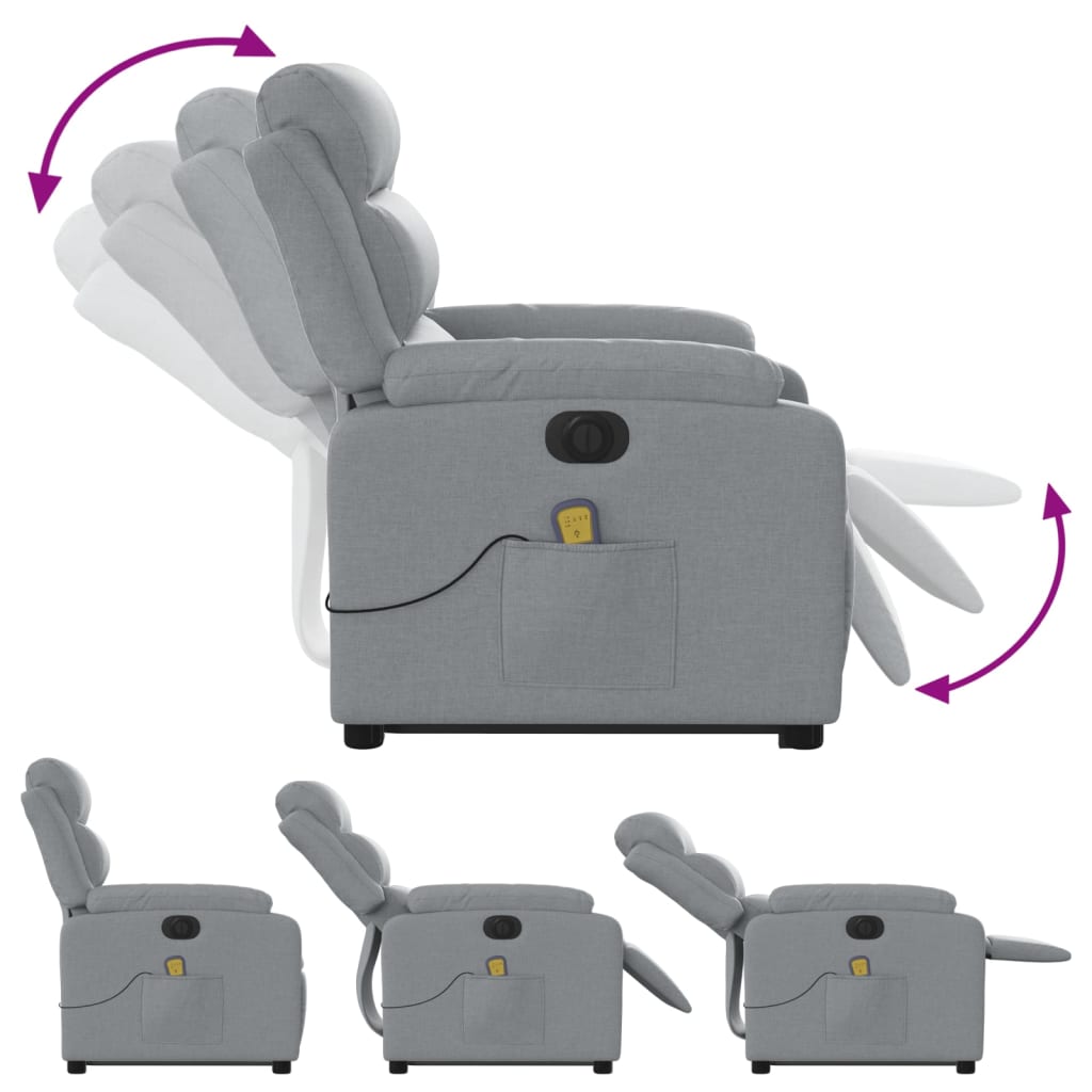 Sta-Op-Massagestoel Stof Lichtgrijs
