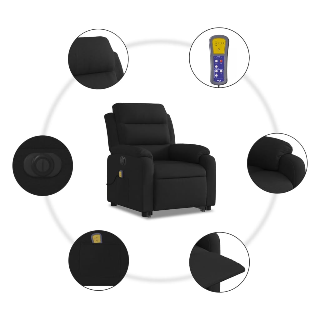 Sta-Op-Massagestoel Stof Zwart