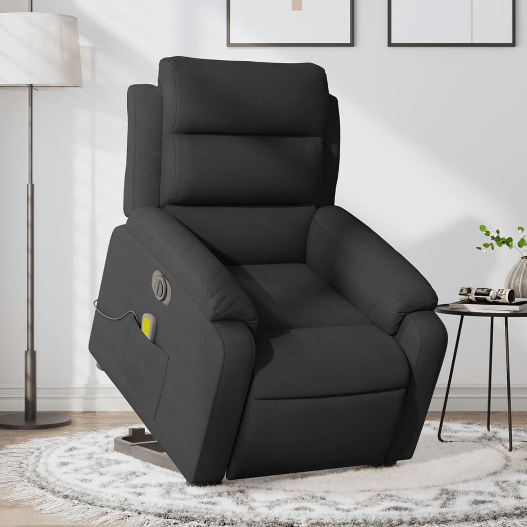 Sta-Op-Massagestoel Stof Zwart