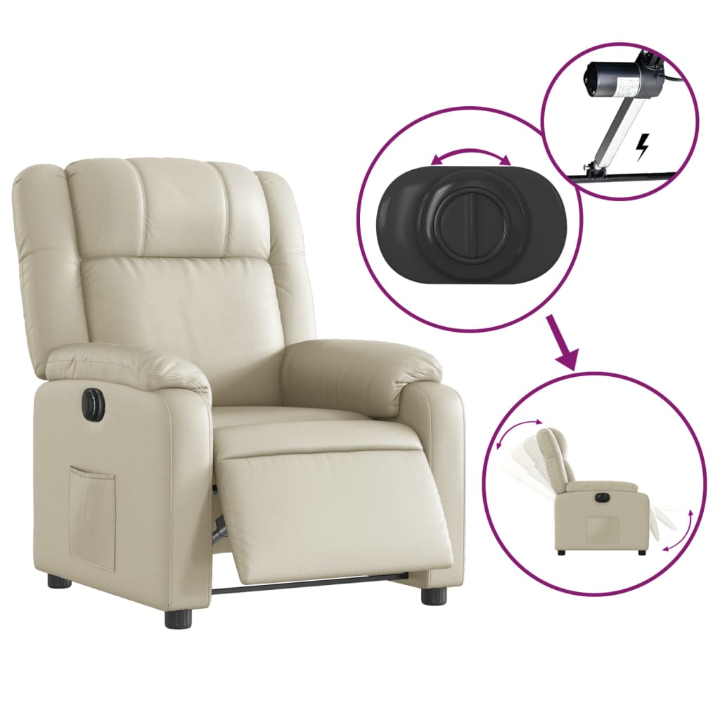 Fauteuil Kunstleer Kleurig Crème