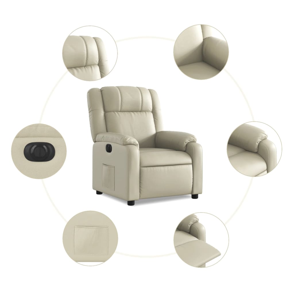 Fauteuil Kunstleer Kleurig Crème