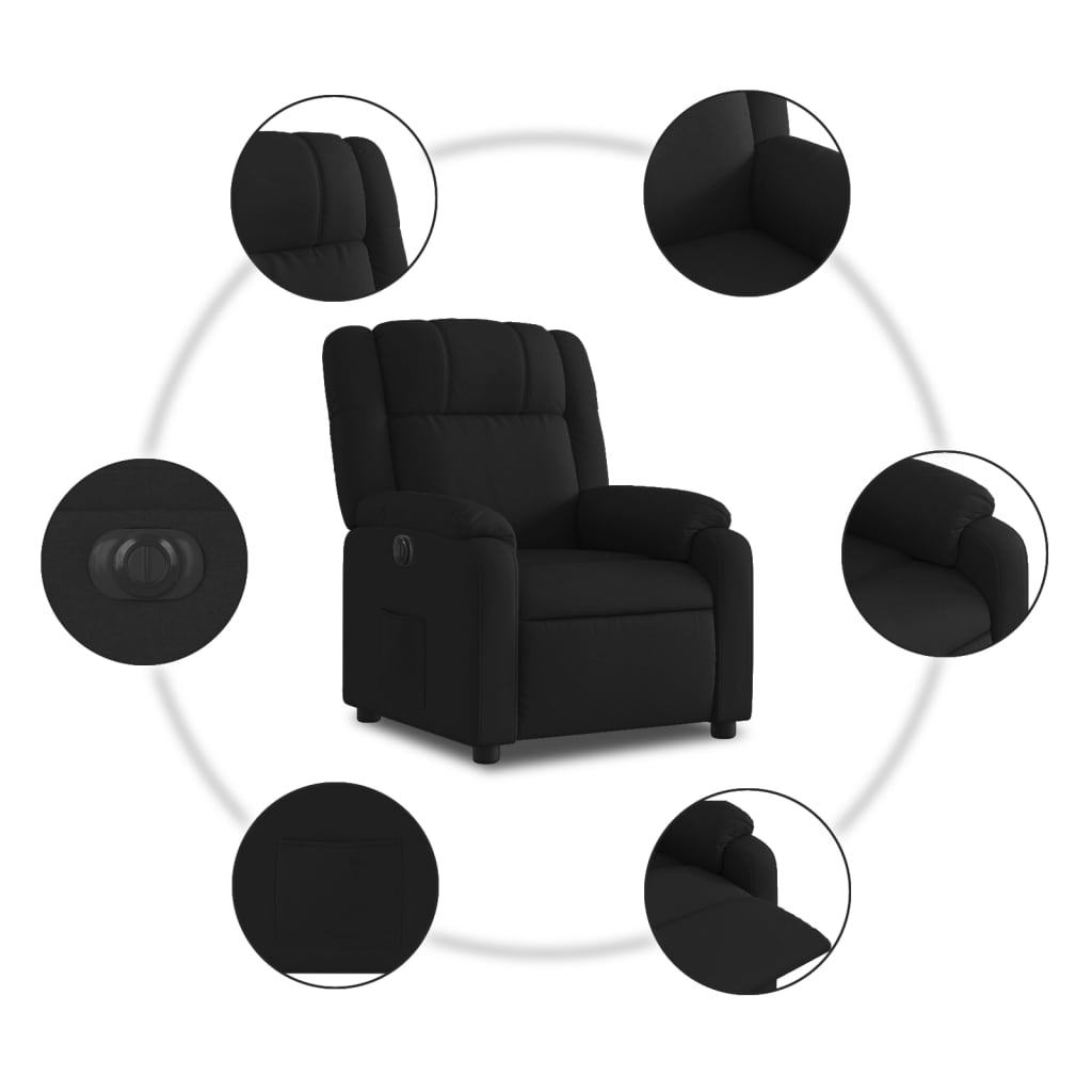 Fauteuil Verstelbaar Elektrisch Stof Zwart
