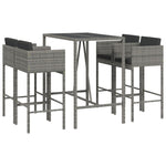 -Delige Tuinbarset Met Kussens Poly Rattan