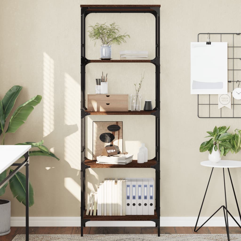 Boekenkast 4-Laags 59X35X90,5 Cm Bewerkt Hout