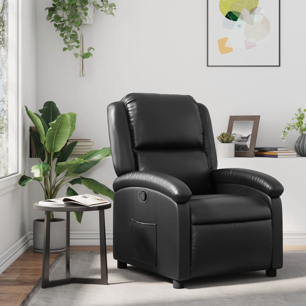 Fauteuil Verstelbaar Kunstleer Zwart