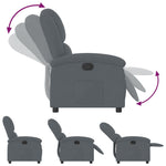 Fauteuil Verstelbaar Fluweel Donkergrijs
