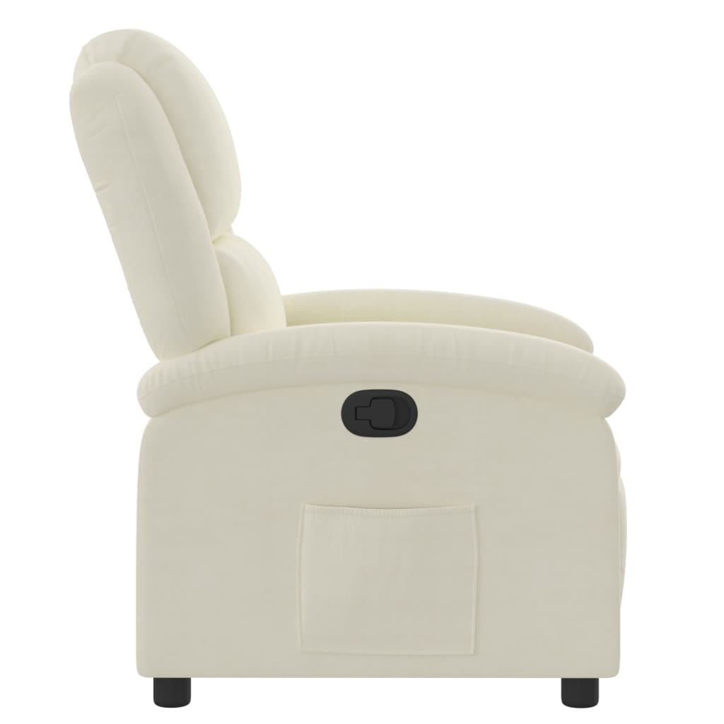 Fauteuil Verstelbaar Fluweel Kleurig Crème