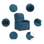 Fauteuil Verstelbaar Fluweel Blauw