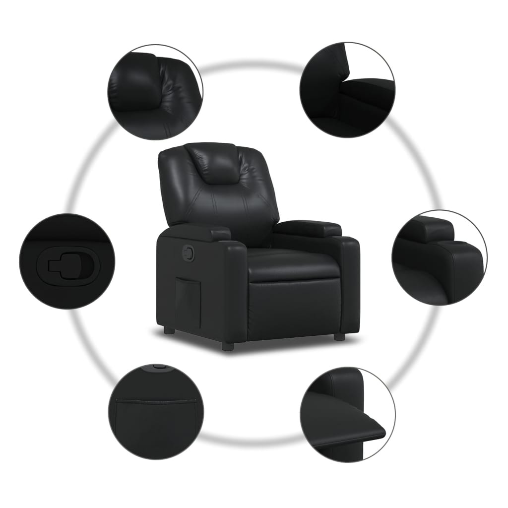 Fauteuil Verstelbaar Kunstleer Zwart