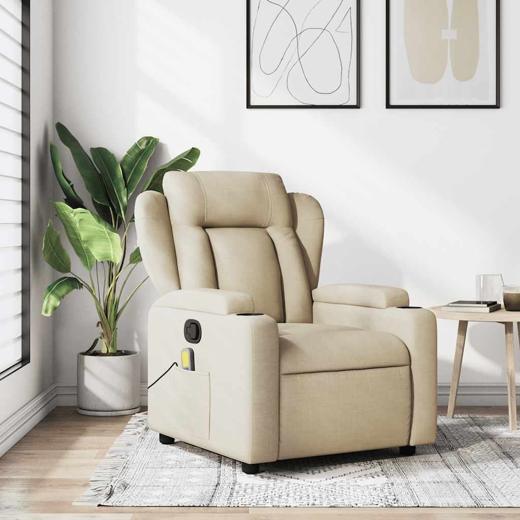 Fauteuil Verstelbaar Stof Kleurig Crème