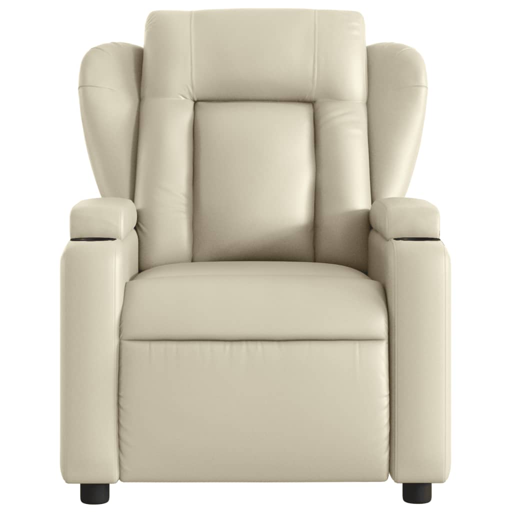 Fauteuil Verstelbaar Kunstleer Kleurig Crème