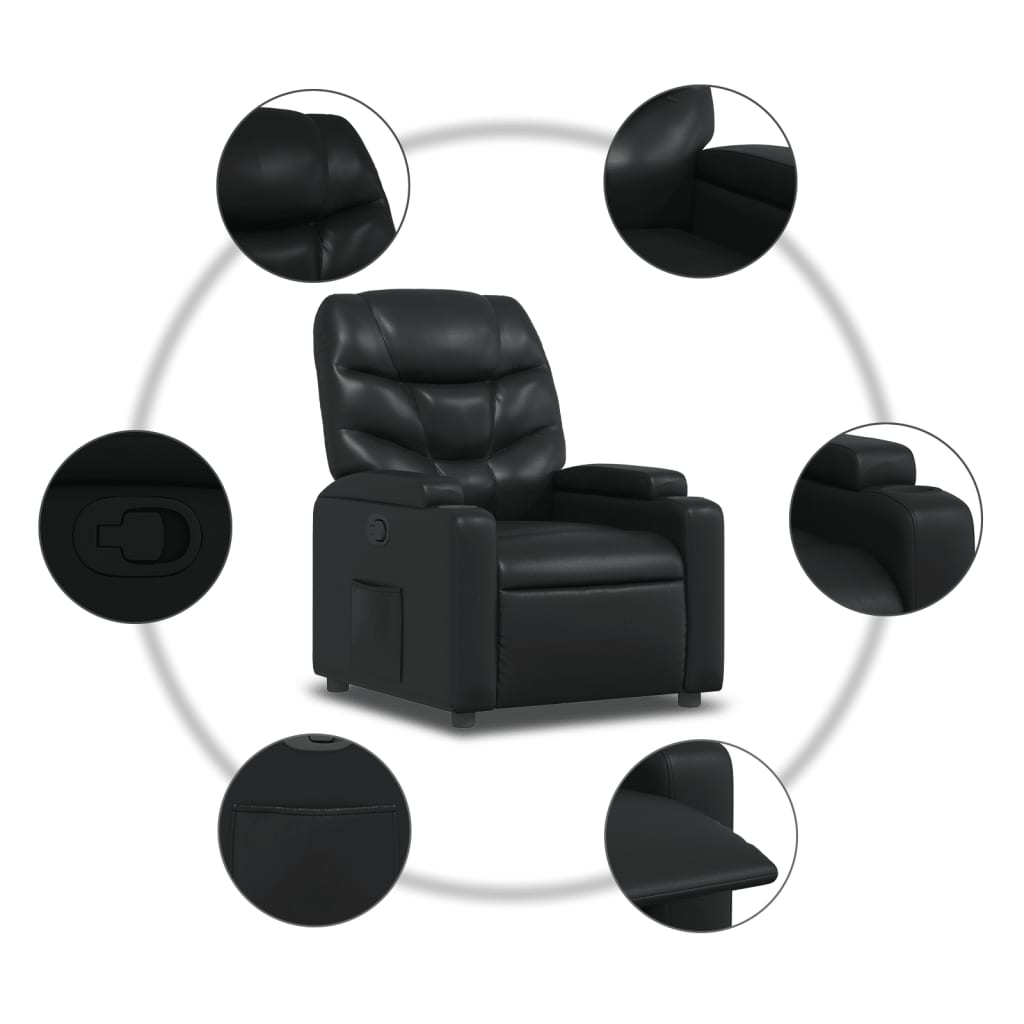 Fauteuil Verstelbaar Kunstleer Zwart