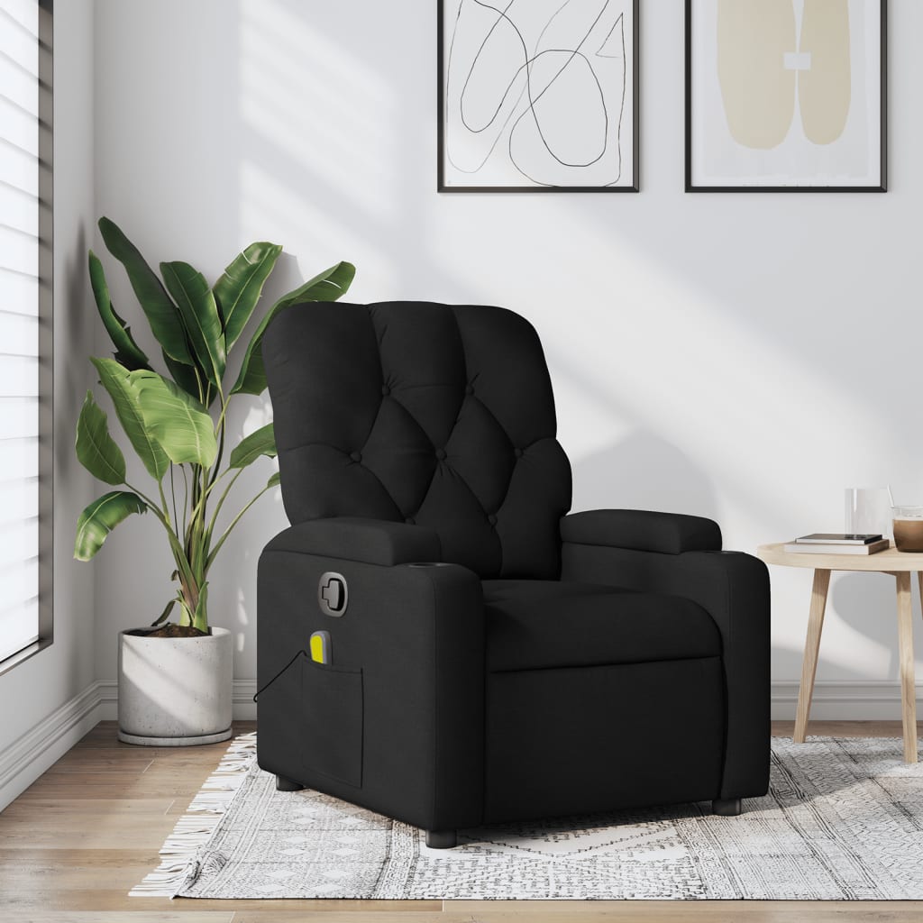 Fauteuil Verstelbaar Stof Zwart
