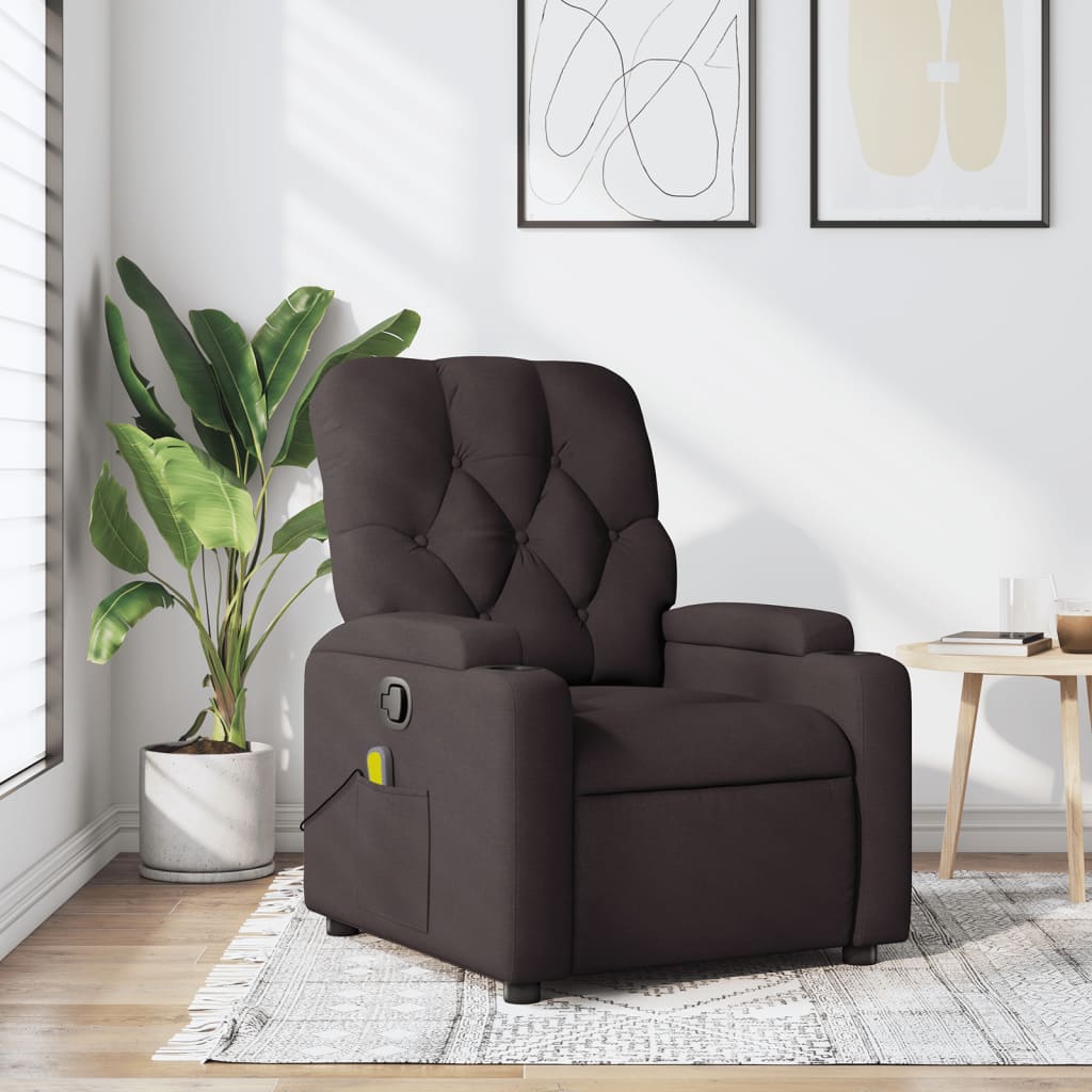 Fauteuil Verstelbaar Stof Donkerbruin