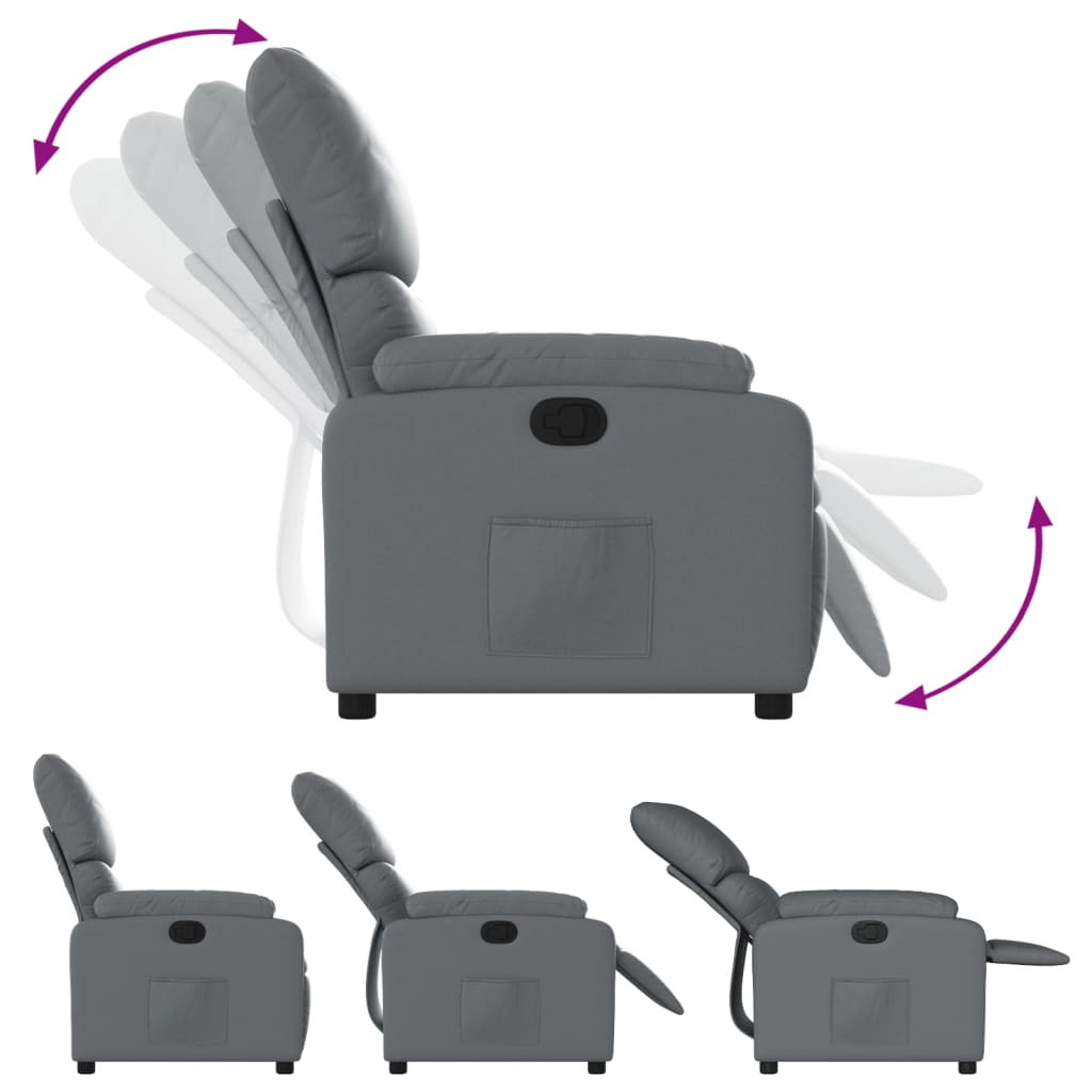 Fauteuil Verstelbaar Kunstleer Grijs